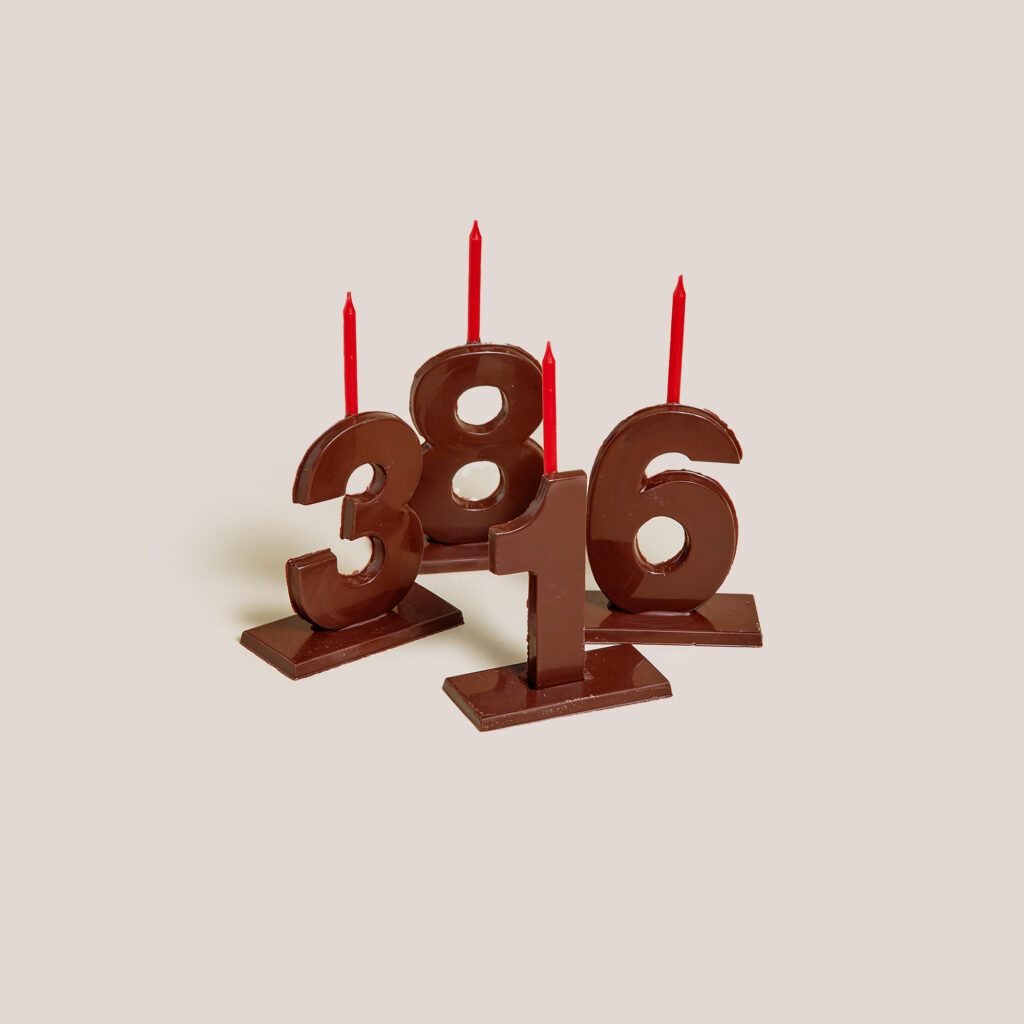 Espelma número de xocolata